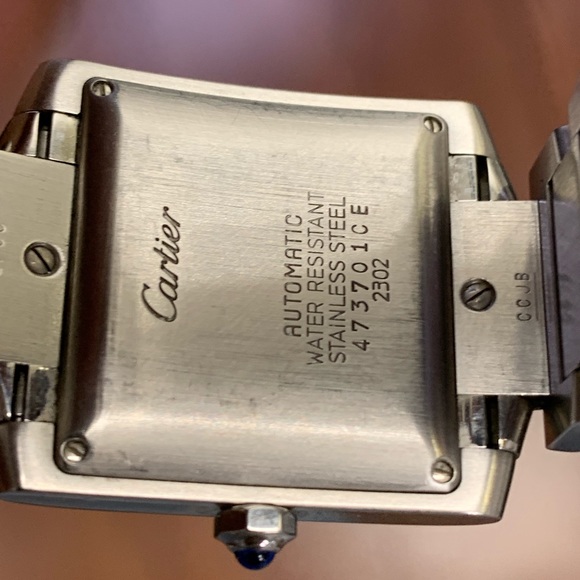 Cartier tank automatic steel unisex watch main image 5
